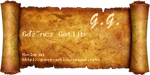 Güncz Gotlib névjegykártya